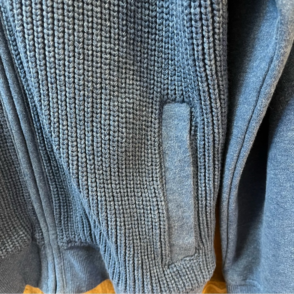 Men’s Tommy Hilfiger Knitted Front Blue Jacket Medium - Picture 4 of 6